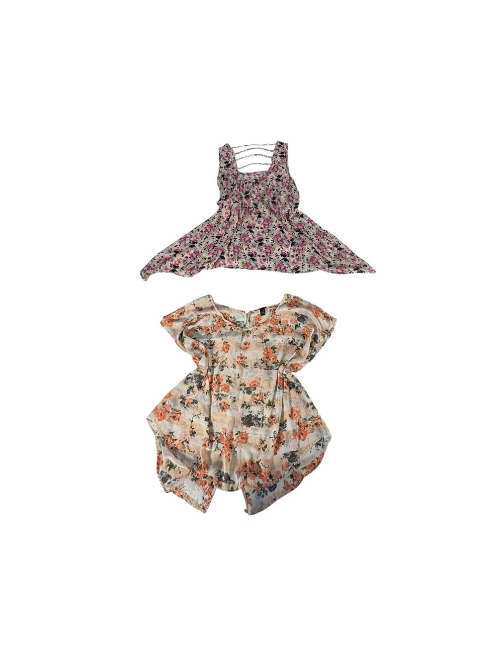 Torrid 4X Sheer Floral Top Bundle Handkerchief Hem Tank Blouse Plus Size Boho